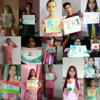 ठाकुरद्वारा स्कूल के बच्चों द्वारा मनाया गया ऑनलाइन स्वतंत्रता दिवस